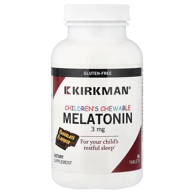 Kirkman Labs, Children's Chewable Melatonin, Chocolate, 3 mg, 90 Tablets
