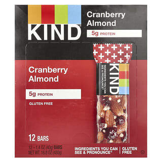 KIND Bars, Cranberry Almond, 12 Bars, 1.4 oz (40 g) Each