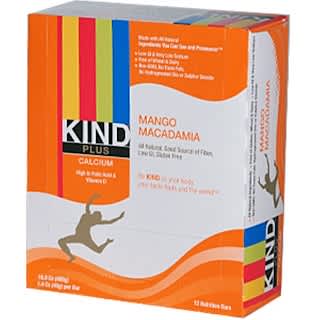 KIND Bars, Kind Plus Calcium, Mango Macadamia, 12 Bars, 1.4 oz (40 g) Per Bar