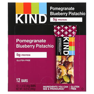 KIND Bars, Pomegranate Blueberry Pistachio, 12 Bars, 1.4 oz (40 g) Each