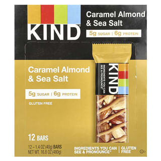 KIND Bars, 넛츠 & 스파이스, 카라멜 아몬드 앤 씨솔트, 바 12개입, 각 40 g(1.4 oz)