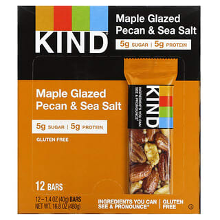 KIND Bars, Nuts & Spices, пекан с кленовой глазурью и морская соль, 12 батончиков по 40 г (1,4 унции)