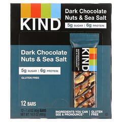 KIND Bars, Nuts & Spices, Dark Chocolate Nuts & Sea Salt, 12 Bars, 1.4 oz (40 g) Each