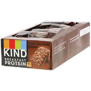 KIND Bars, Breakfast Protein, Chocolate negro y cacao, Paquete de 8 barras, 50 g (1,76 oz) cada una
