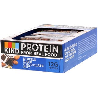 KIND Bars, Barritas proteicas, Frutos secos con doble chocolate negro, 12 barritas, 50 g (1,76 oz) cada una