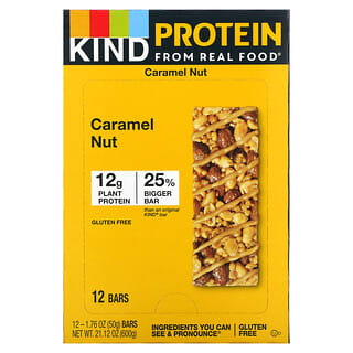 KIND Bars, Protein Bars, Caramel Nut, 12 Bars, 1.76 oz (50 g) Each