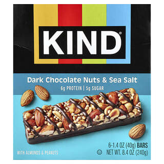 KIND Bars, Protein Bars, Dark Chocolate Nuts & Sea Salt, 6 Bars, 1.4 oz (40 g) Each