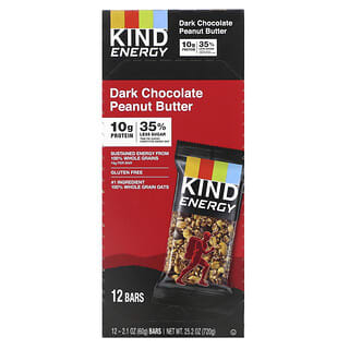 KIND Bars, Energy, арахисовая паста из темного шоколада, 12 батончиков, 60 г (2,1 унции)