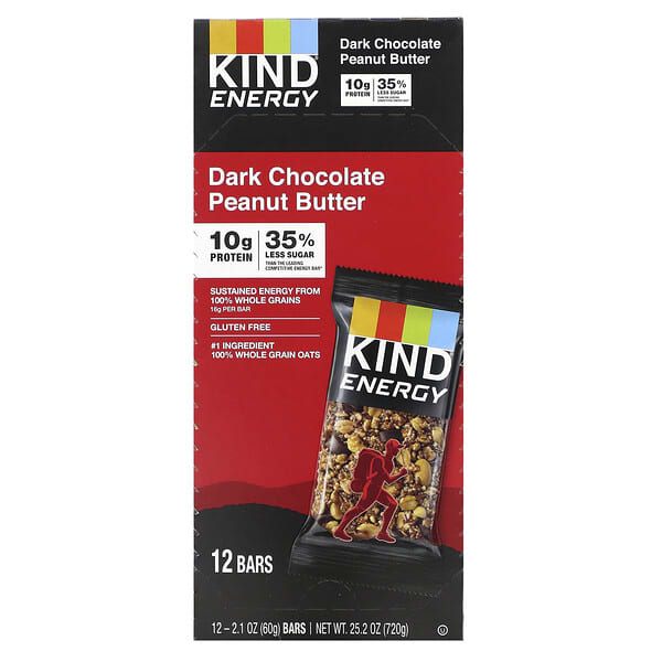 KIND Bars, 能量，黑巧克力花生醬，12 條，每條 2.1 盎司（60 克）