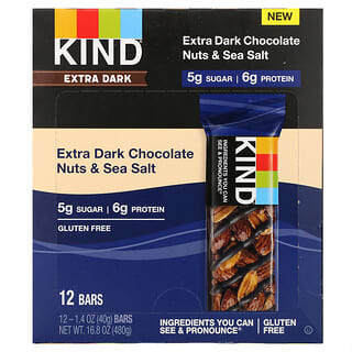 KIND Bars, Экстрачерный шоколад, орехи и морская соль, 12 батончиков по 40 г (1,4 унции)