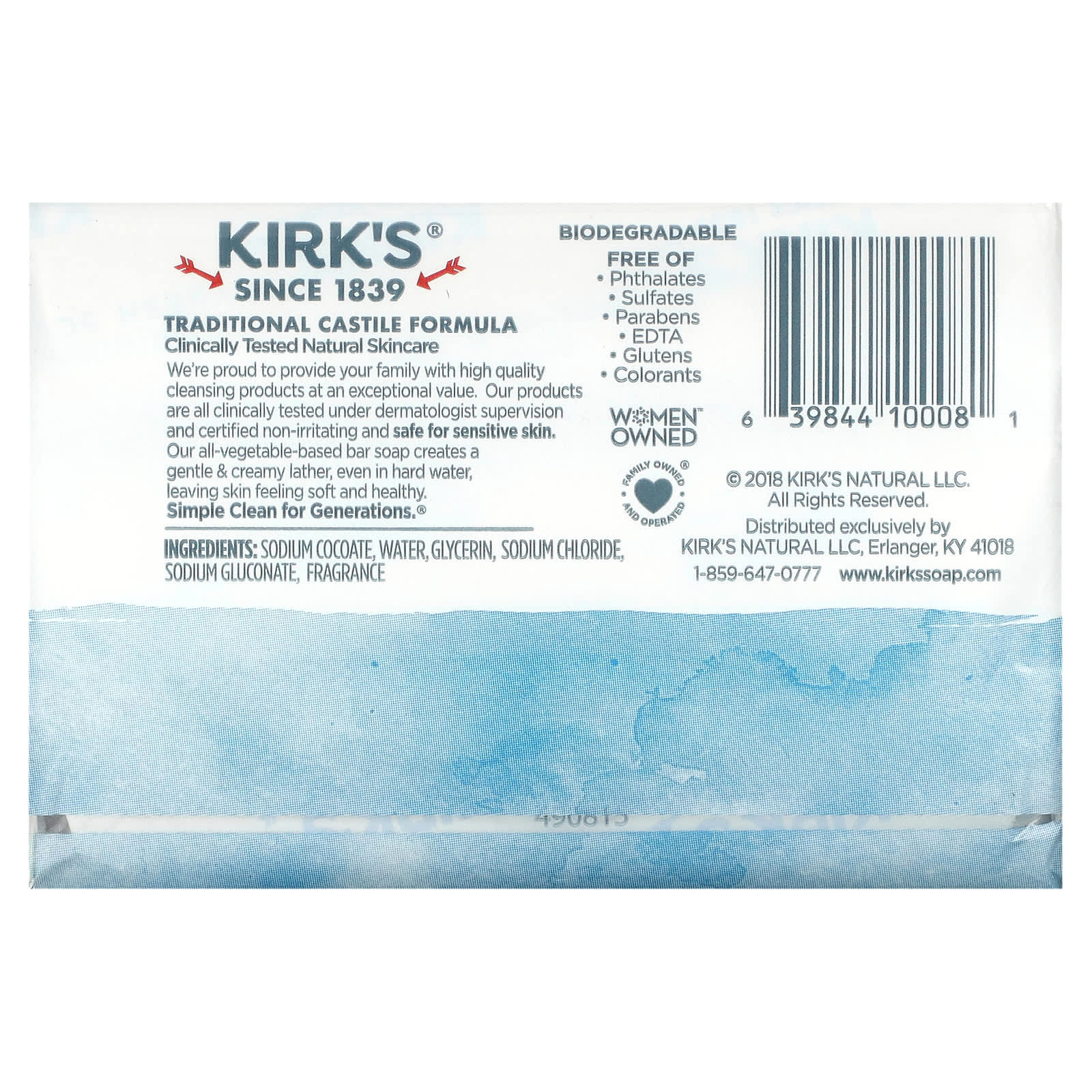 Kirk's, 100% Premium Coconut Oil Gentle Castile Soap, Original Fresh ...