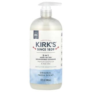 Kirk's, 3-in-1 Head to Toe Nourishing Cleanser, Original Fresh Scent, 32 fl oz (946 ml)