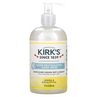 Kirk's, Мыло для рук, нейтрализующее запах, лимон и эвкалипт, 12 ж. унц. (355 мл)  