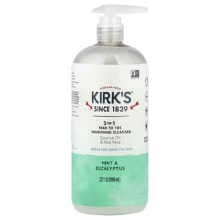 Kirk's, 3-in-1 Head to Toe Nourishing Cleanser, Mint & Eucalyptus, 32 fl oz (946 ml)