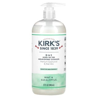Kirk's, 3-in-1 Head To Toe Nourishing Cleanser, Mint & Eucalptus, 32 fl oz (946 ml)