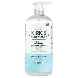 Kirk's, 3-In-1 헤드 투 토 너리싱 클렌저, 향료 무함유, 946ml(32fl oz)