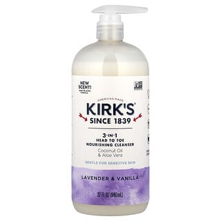 Kirk's, 3-In-1 Head To Toe Nourishing Cleanser, Lavender & Vanilla, 32 fl oz (946 ml)