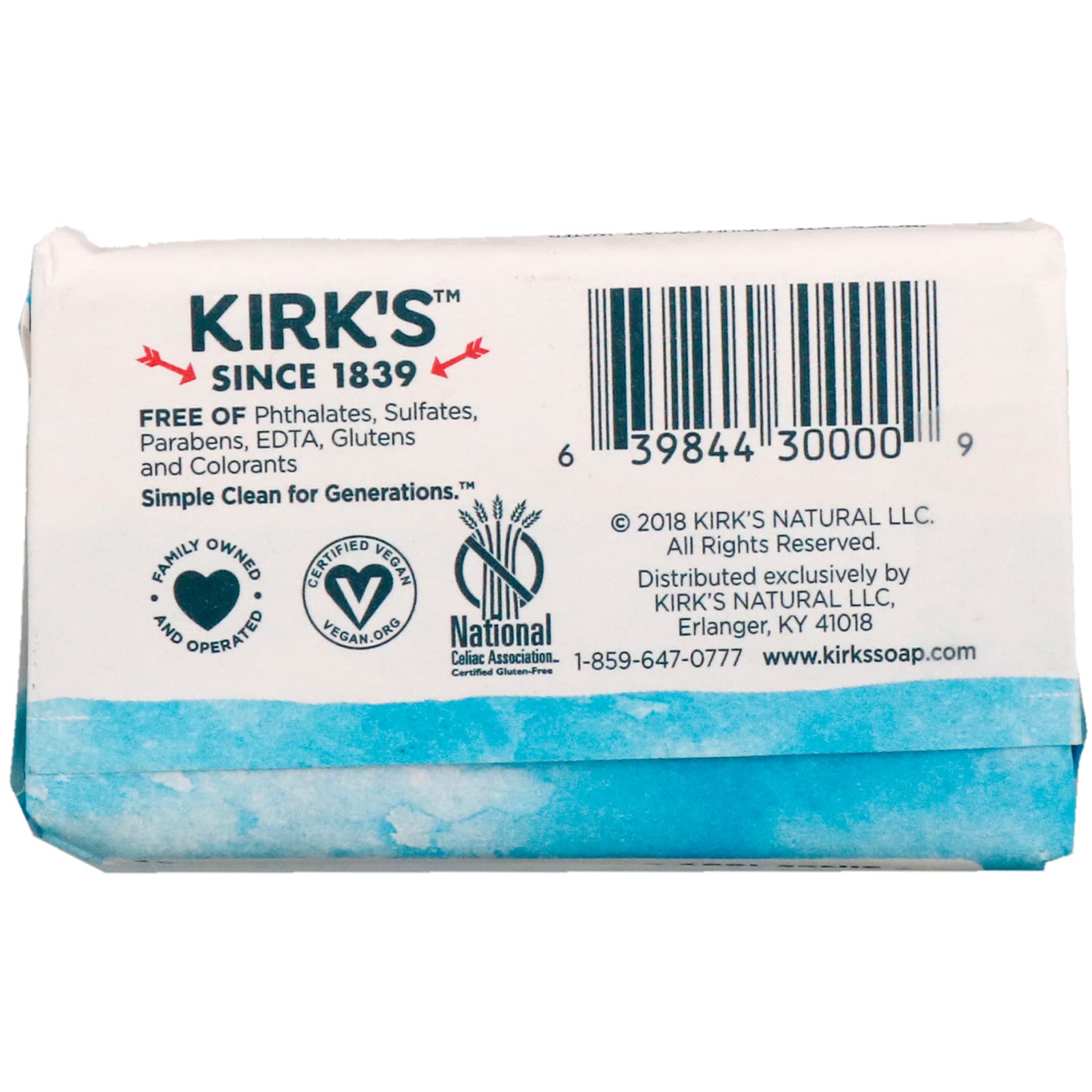 Kirks, 100% Premium Coconut Oil Gentle Castile Soap, Original Fresh ...