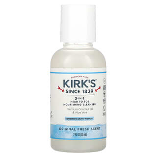 Kirk's, Produto de Limpeza Nutritivo dos Pés à Cabeça 3 em 1, Aroma Fresco Original, 60 ml (2 fl oz)