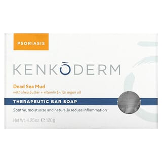 Kenkoderm, Therapeutic Bar Soap with Sea Butter + Vitamin E-Rich Argan Oil, Dead Sea Mud, Fragrance Free, 4.25 oz (120 g)
