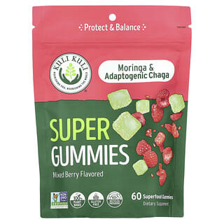 Kuli Kuli, Super Gummies, Moringa & Adaptogenic Chaga, Mixed Berry, 60 Superfood Gummies