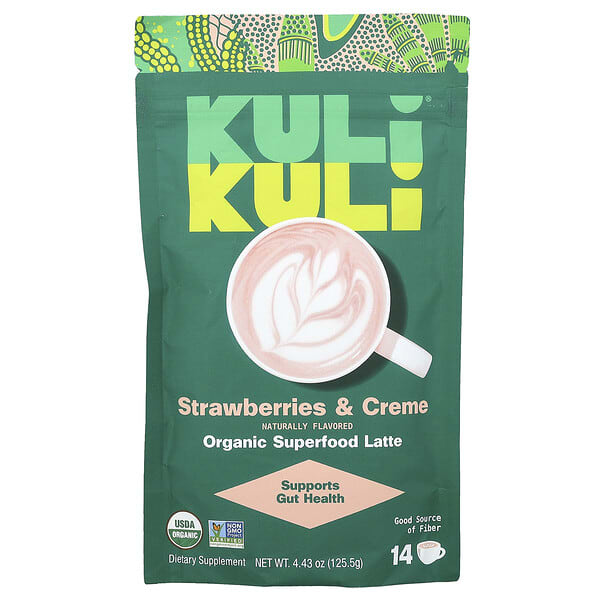 Organic Superfood Latte, Strawberries & Creme, 4.43 oz (125.5 g)