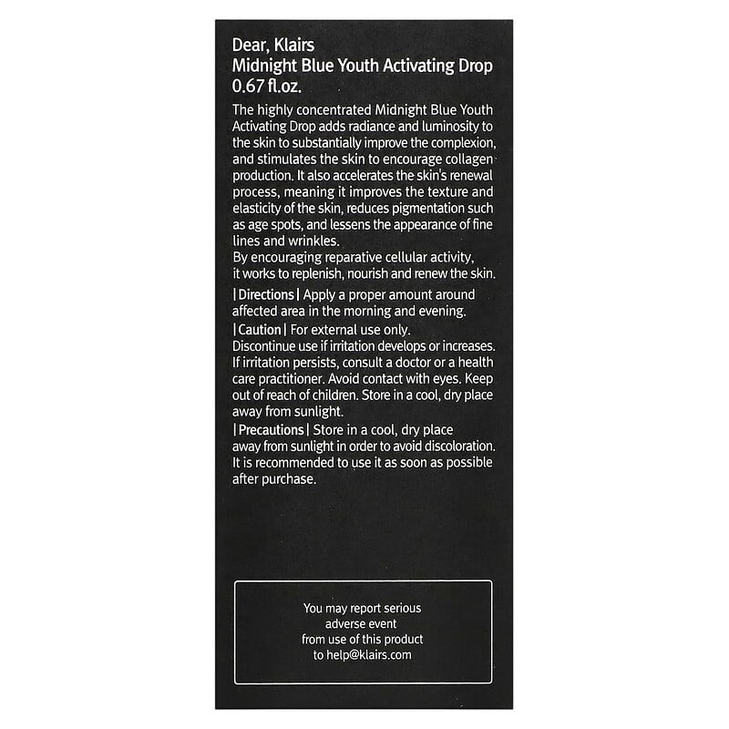 Midnight Blue Youth Activating Drop 0.67 fl oz 20 ml