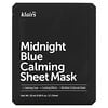Masque en tissu apaisant et apaisant au bleu de minuit, 1 feuille, 25 ml