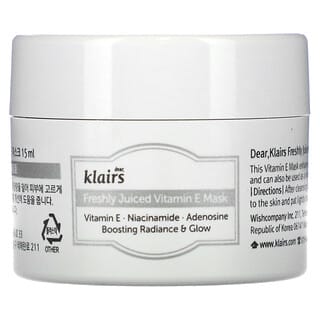 Dear, Klairs, Freshly Juiced Vitamin E Beauty Mask, Freshly Juiced Schönheitsmaske mit Vitamin E, 15 ml (0,5 oz.)