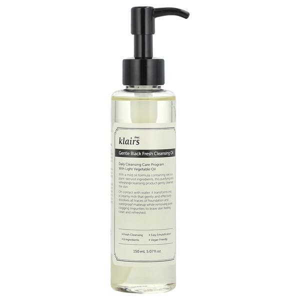 Dear, Klairs, 젠틀 블랙 프레시 클렌징 오일, 150ml(5.07fl oz)