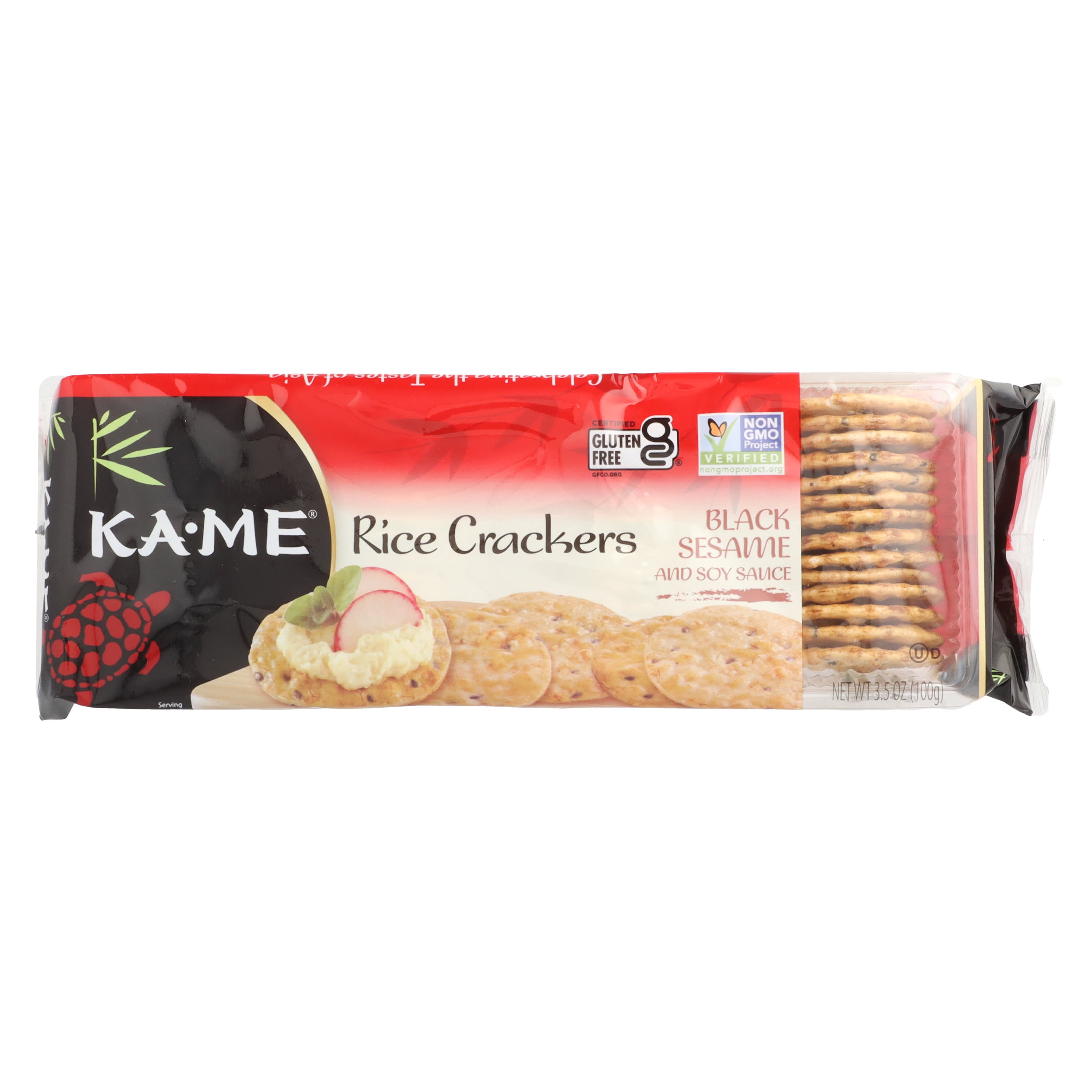 ライスクラッカー、黒ごま＆醤油、100g（3.5オンス）