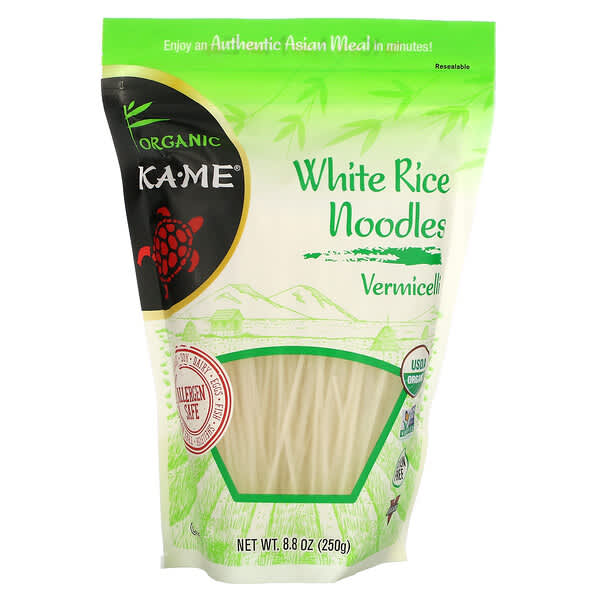 KA-ME, Organic White Rice Noodles Vermicelli, 8.8 oz (250 g)