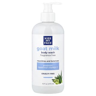 Kiss My Face, Jabón líquido para el cuerpo con leche de cabra, Sin fragancia, 16 oz. líq. (473)