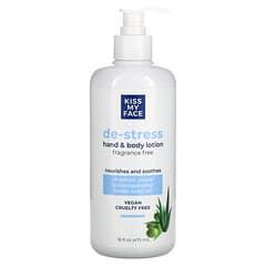 Kiss My Face, De-Stress Hand & Body Lotion, Fragrance Free, 16 fl oz (473 ml)