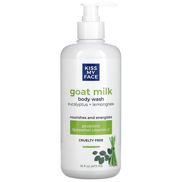 Kiss My Face, Sabonete Líquido com Leite de Cabra, Eucalipto + Capim-limão, 473 ml (16 fl oz)