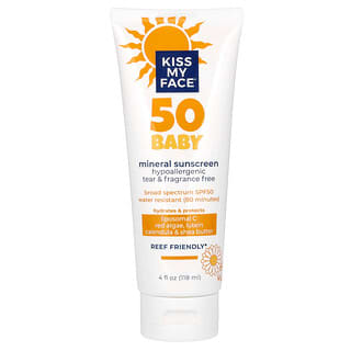 Kiss My Face, 50 Baby, Mineral Sunscreen, SPF 50, Fragrance Free, 4 fl oz (118 ml)