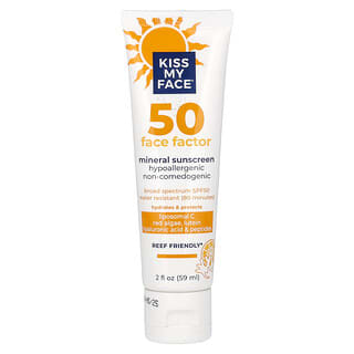 Kiss My Face, 50 Face Factor, Protetor Solar Mineral, FPS 50, 59 ml (2 fl oz)