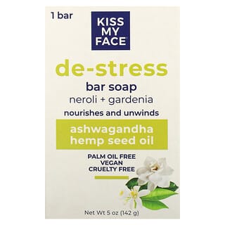 Kiss My Face, De-Stress, Bar Soap, Neroli + Gardenia, 5 oz (142 g)