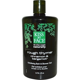 Kiss My Face, Rough Thyme, Exfoliating Bath & Shower Gel, Cinnamon & Bergamot, 16 fl oz (473 ml)