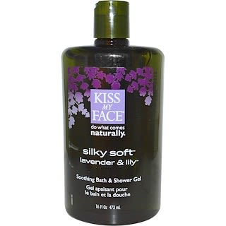 Kiss My Face, Silky Soft, Soothing Bath & Shower Gel, Lavender & Lily, 16 fl oz (473 ml)