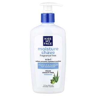 Kiss My Face, 4 in 1 Moisture Shave, Fragrance Free, 11 fl oz (325 ml)