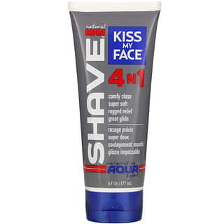 Kiss My Face, Natural Man, Afeitado 4 en 1, Aroma vigorizante a agua, 177 ml (6 oz. Líq.)