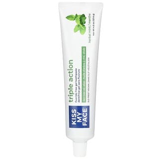 Kiss My Face, Triple Action Toothpaste with Tea Tree Oil, Xylitol & Aloe, Fluoride Free, Cool Mint Gel, 4.5 oz (127.6 g)