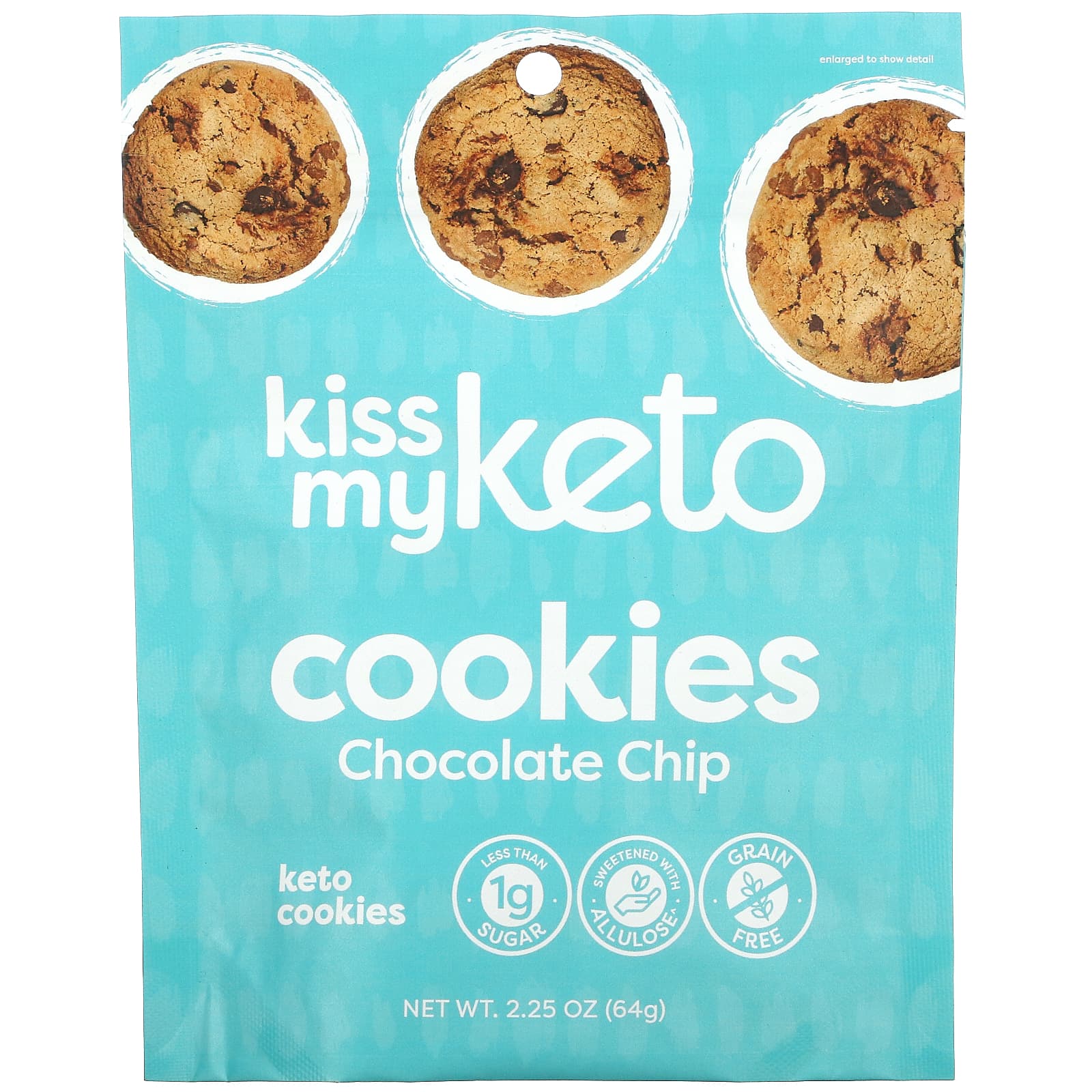 Kiss My Keto, ケトクッキー、チョコレートチップ、64g（2.25オンス）
