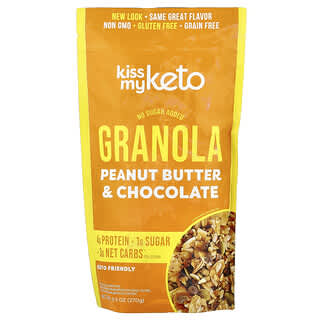 Kiss My Keto, Keto Granola, Beurre de cacahuètes et pépites de chocolat, 270 g