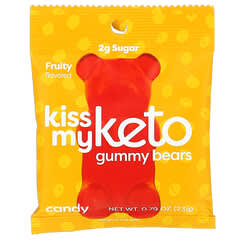 Kiss My Keto (كيس ماي كيتو)‏, علكات مناسبة لنظام كيتو الغذائي على شكل دببة، غني بالفواكه، 12 كيسًا، 0.79 أونصة (23 جم) لكل كيس