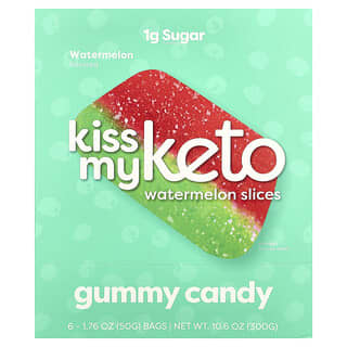 Kiss My Keto, Doce de Goma, Fatias de Melancia, 6 Sacos, 50 g (1,76 oz) Cada