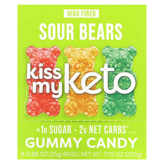 Kiss My Keto, Gummy Candy, Sour Bears, 8 Bags, 0.88 oz (25 g)
