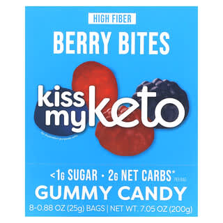 Kiss My Keto, Gummy Candy, Berry Bites, 8 Bags, 0.88 oz (25 g) Each