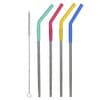 Silicone-Tipped Reusable Straws, 4 Straws